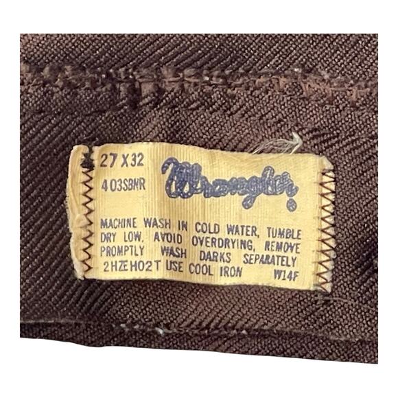 Vintage 70s Wrangler Youth Flared Pants | Size 12-14 | High Waist Western Denim - Picture 7 of 9